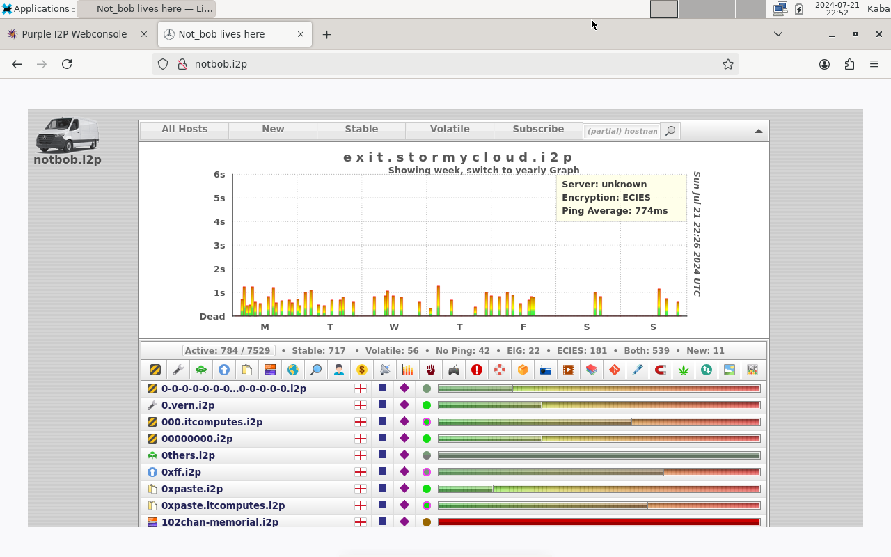 Shows the notbob.i2p website inside the default web browser that is shipped with KabaOS.